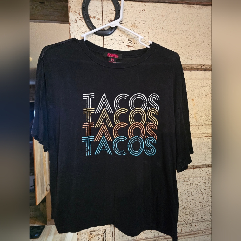 Rock & Roll Denim Cowgirl Tacos soft shirt size medium